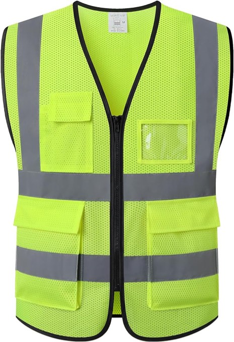 Safety works, professional, neon night vest. Picture similar to a lot photo 
