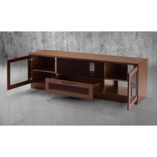 Introducing our all-wood TV cabinet, crafted from premium cherry wood with rounded edges for safety. Paired with brass handles, it exudes elegance and style.(similar)