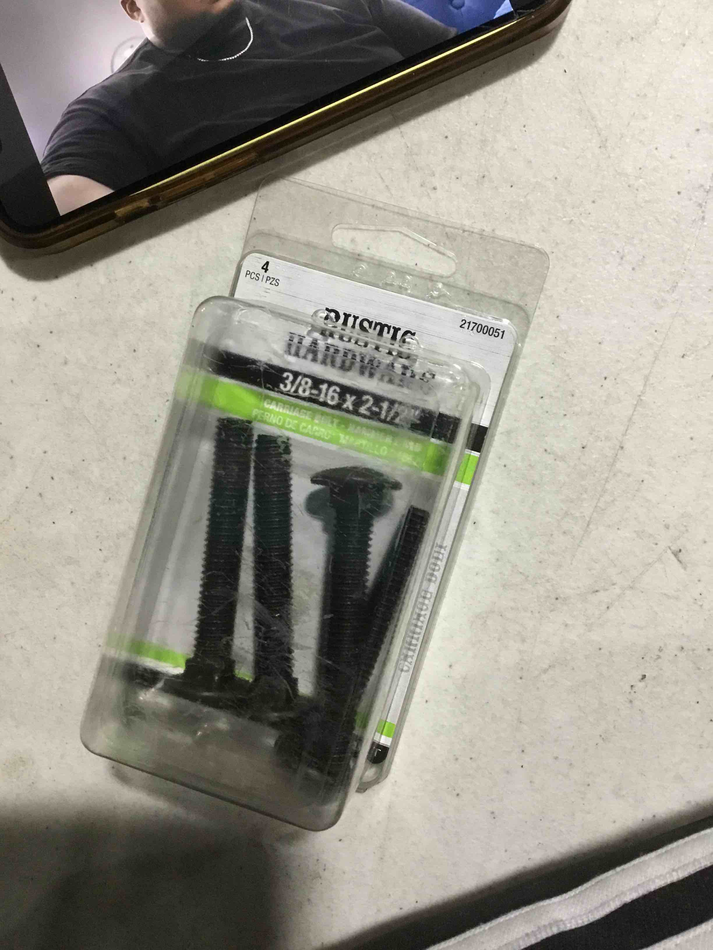 rustic hardware screw 3/8-16 x 2-1/2”
