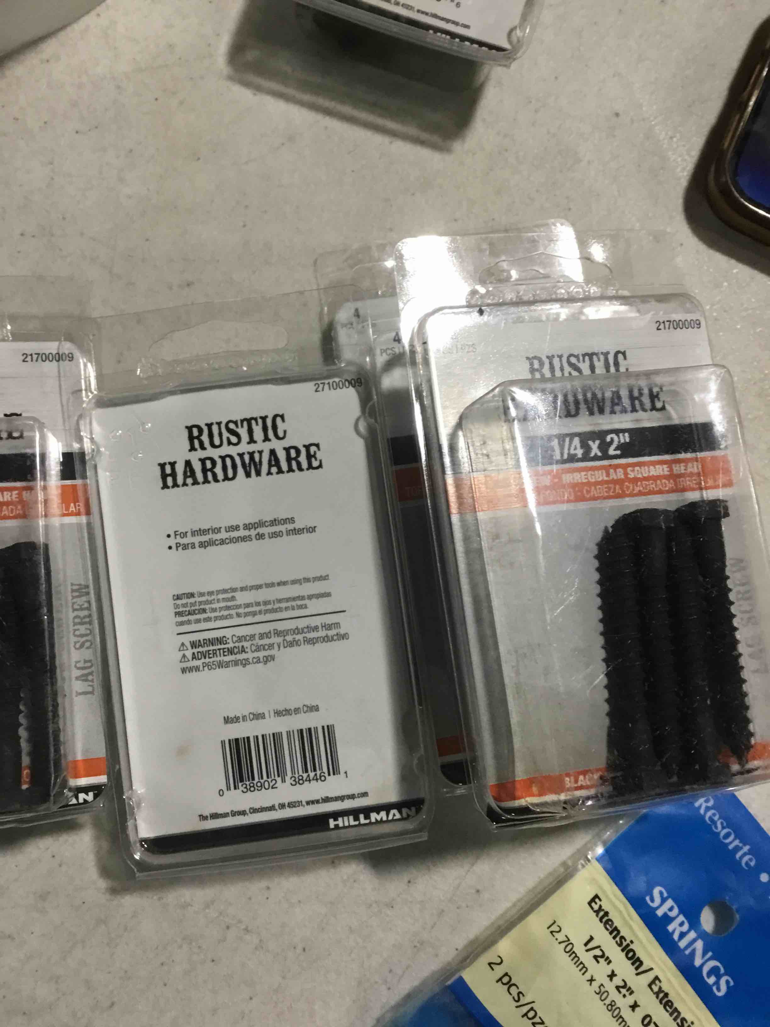 rustic hardware 1/4 x 2”