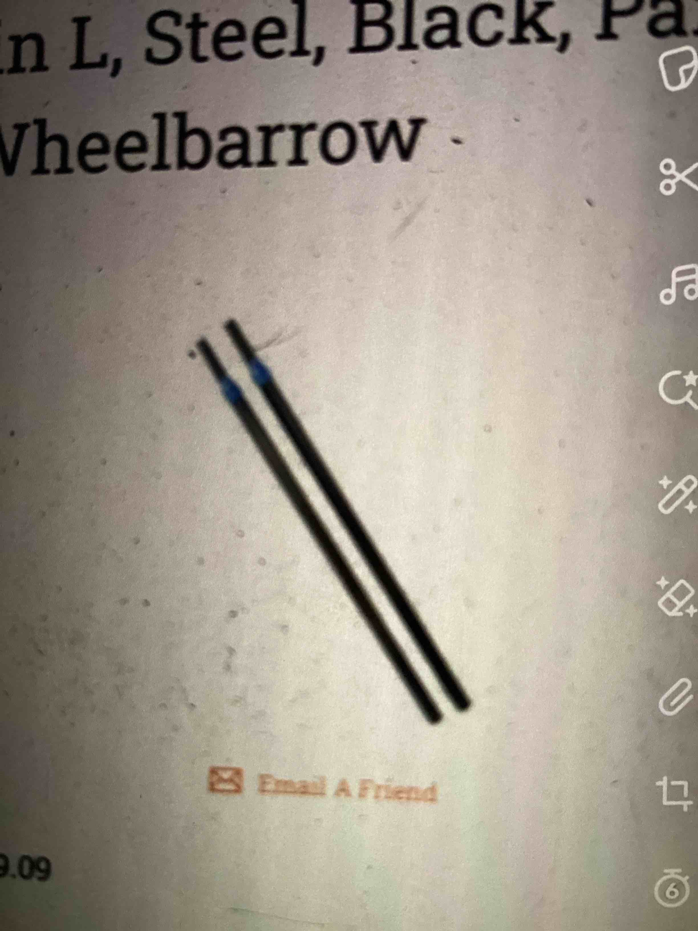 Vulcan gels ph6 wheelbarrow handles 60 in l steel black painted 