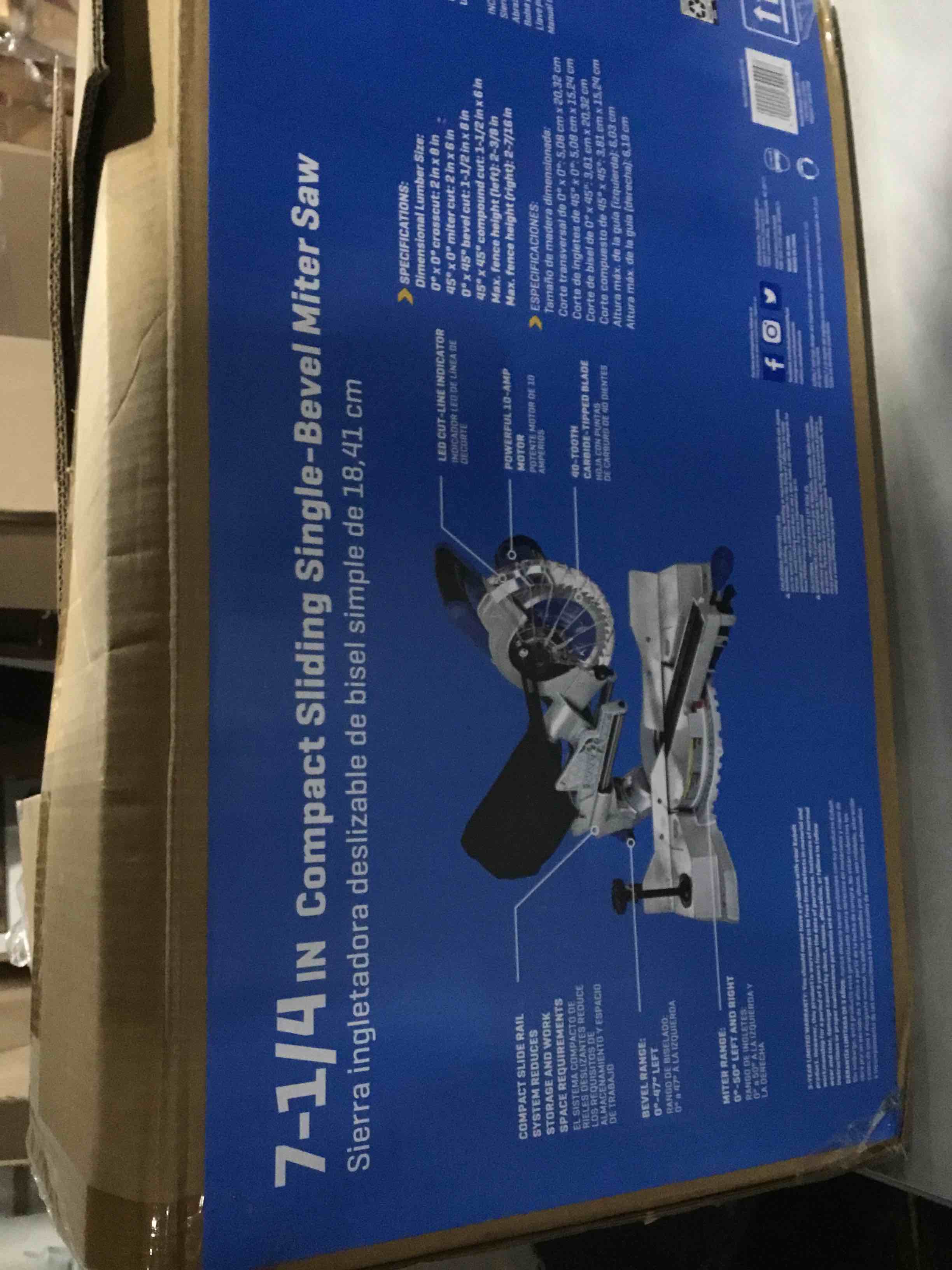 7 1/4 in compact sliding single bevelmiter saw
