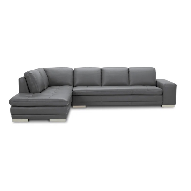 124” wide genuine leather sofa and chaise fabric