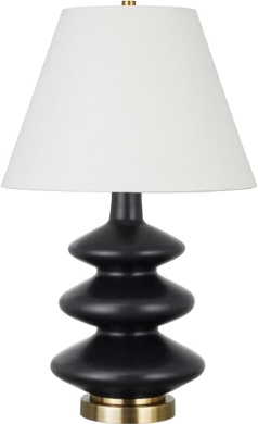 Triple gourd table lamp black