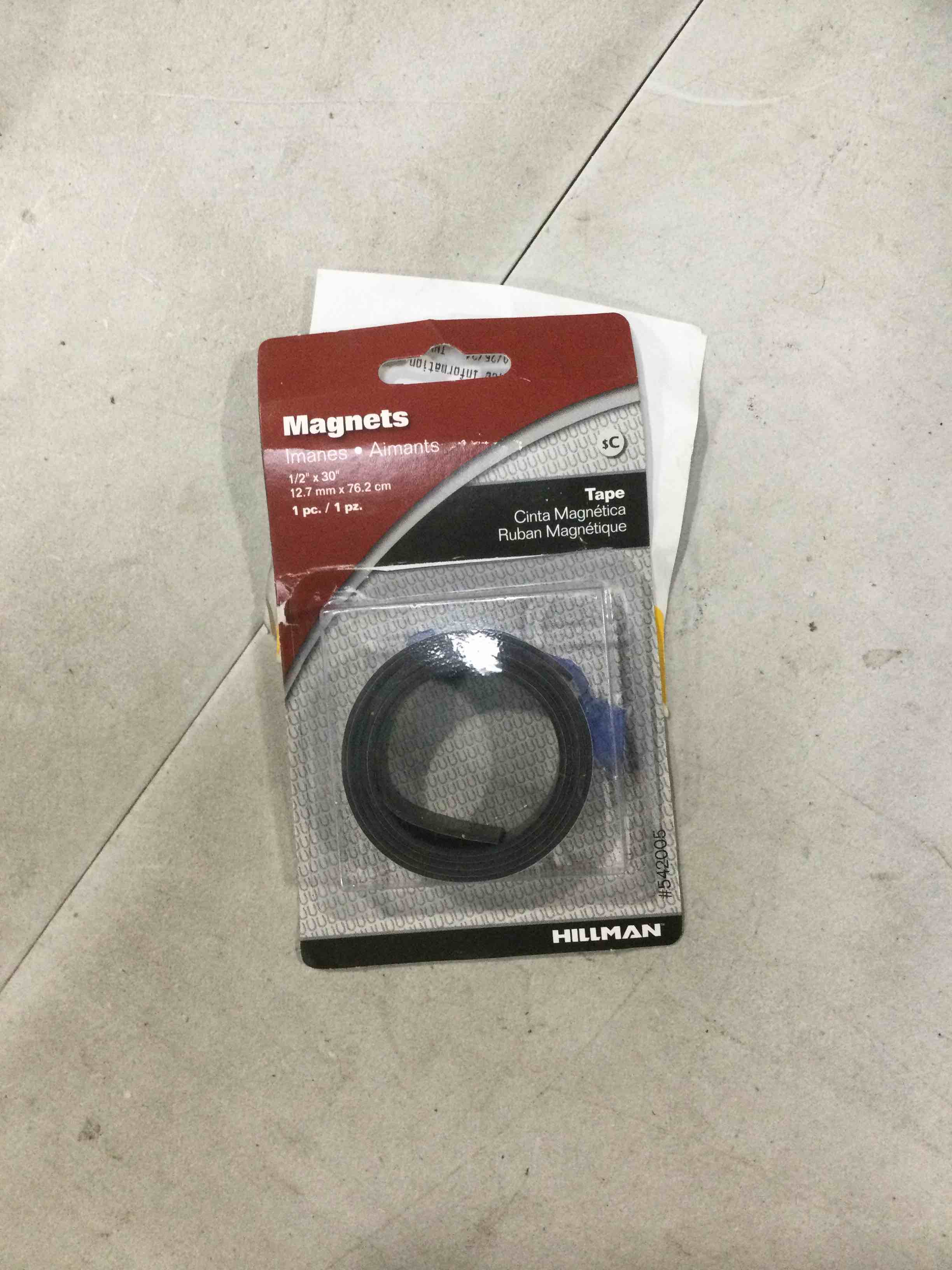  magnets flexible magnetic tape Hillman 1/2” x 30”
