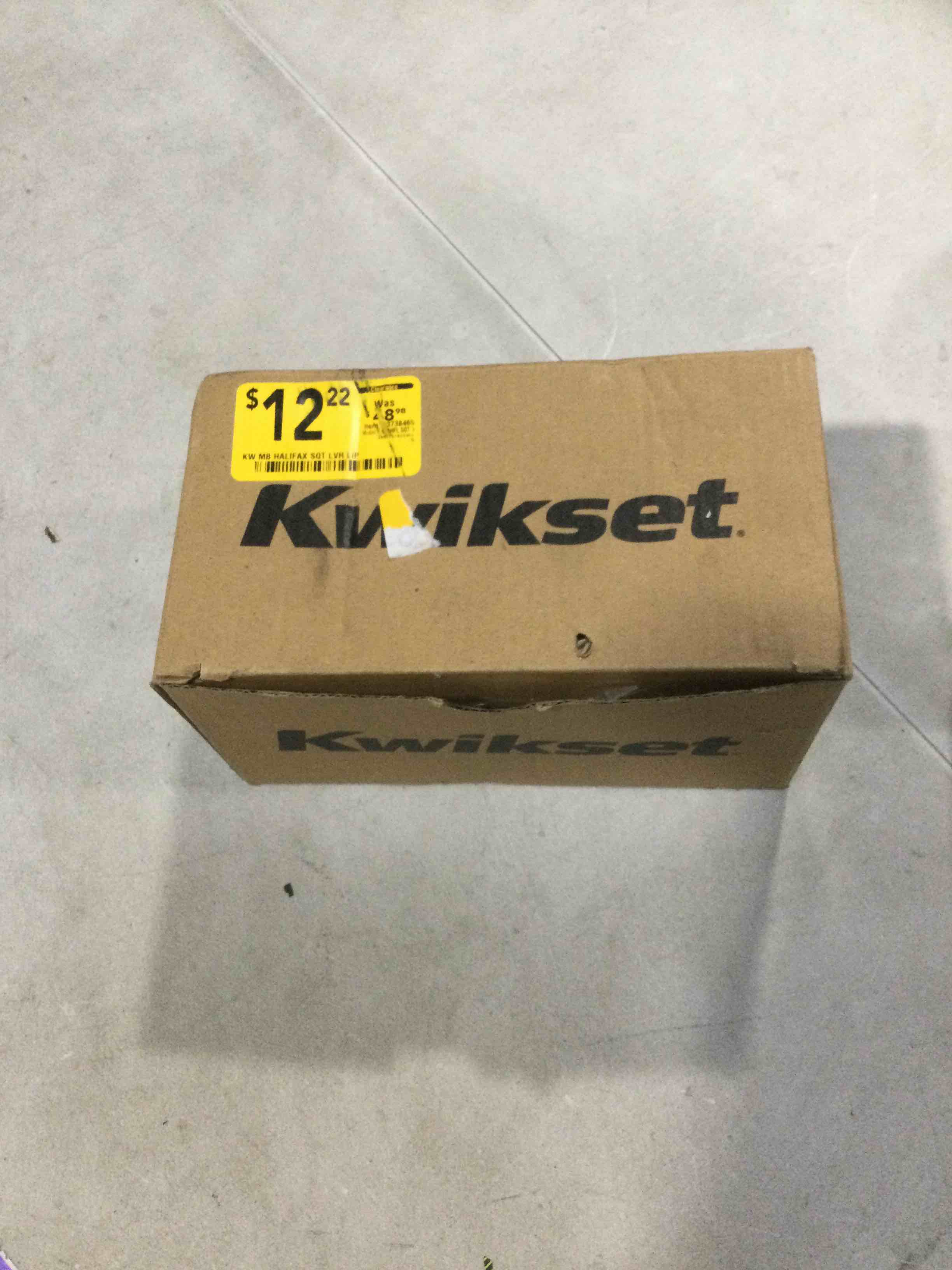 kwikset Halifax matte black lever handle door set