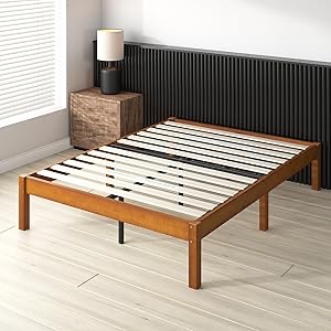 Zinus Suzanne platform bed **chestnut brown**(14 Queen)**(stock photo similar)