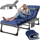 Portable Folding Camping Cot, Oversize 28.7in Adjustable 5-Position Adults Reclining Lounge Chairs with Pillow, 500 lb Weight Capacity, Heavy Duty Oxford Cloth ...(similar)