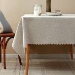 Grey Scalloped edge Wrinkle free heat Resistant 56x40 Retangular You'll love the Red Barrel Studio Grey Scalloped Edge Wrinkle-free Heat Resistant 56"x40" Rectangular Tablecloth at Wayfair - Great Deals on all products ...