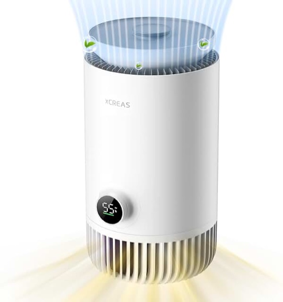 Air Purifier and Humidifier in One, 2 in 1 MistFree Evaporative Humidifier and HEPA Filter Air Purifier Combo for Bedroom, 0.8 Gal Tank Top Fill, Remove Wildfire Smoke, Add Humidity