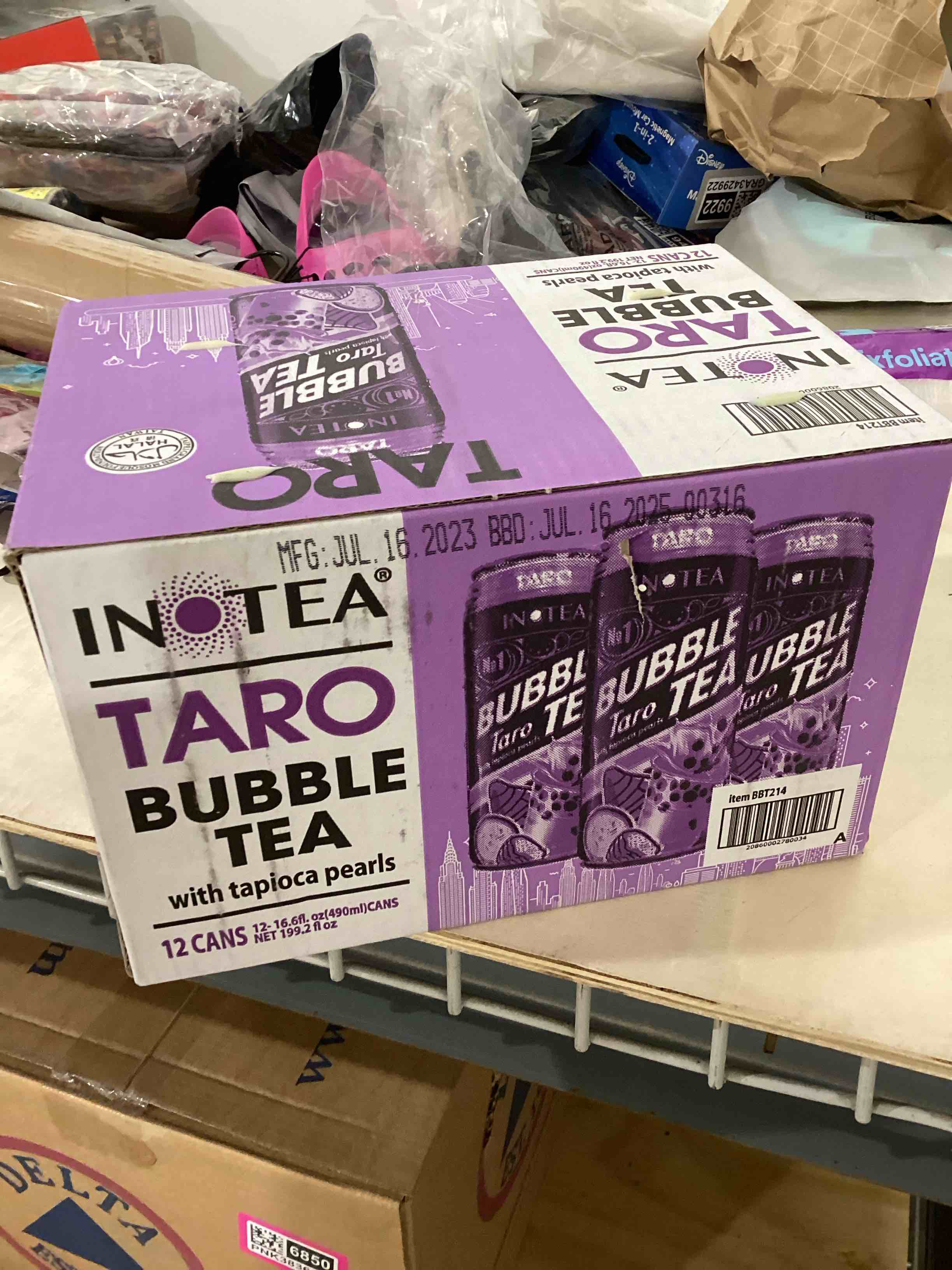 inotea, bubble milk tea taro with tapioca pearls, 16.6 oz (case of 12) bb 7.22.25 