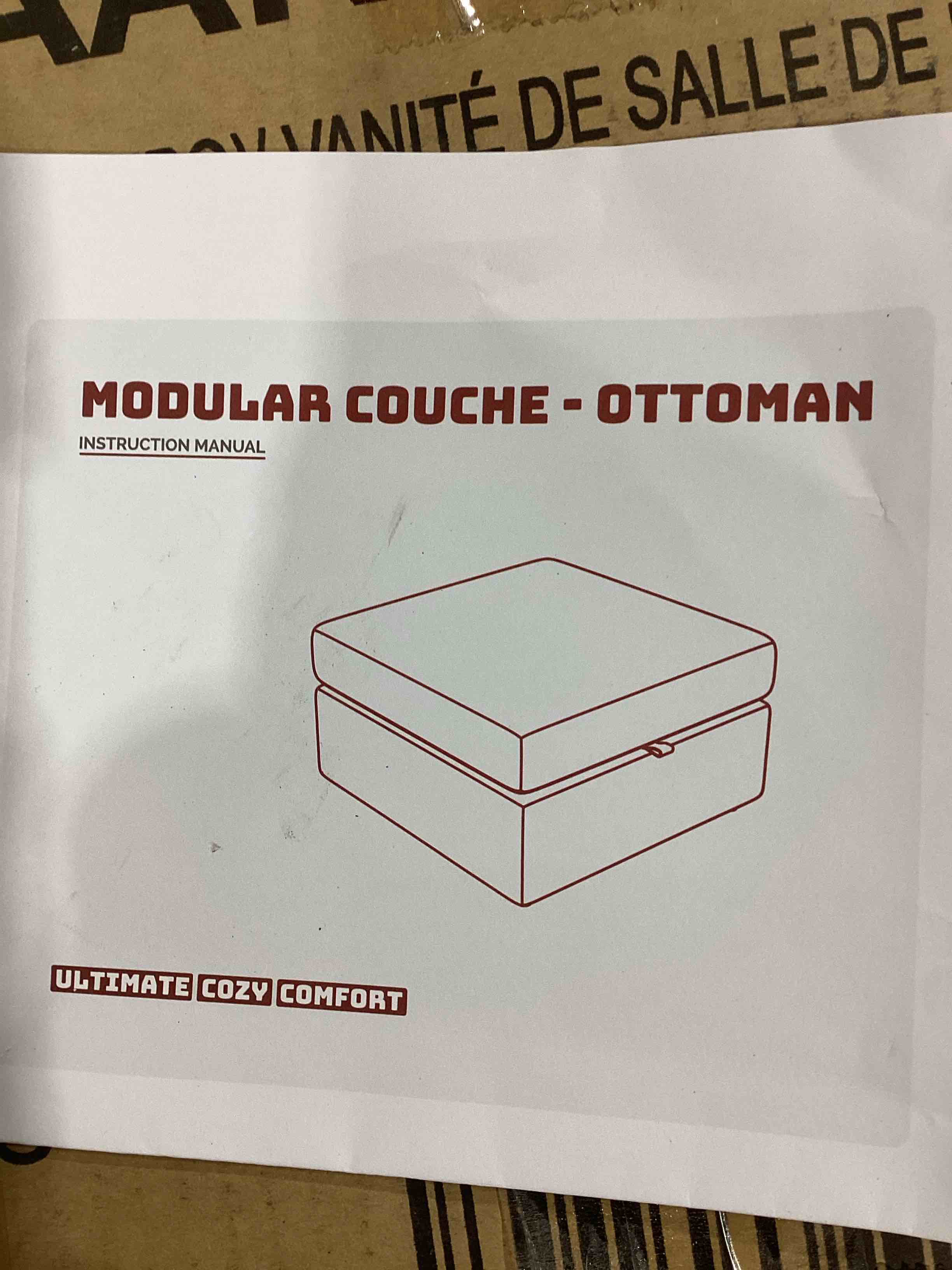 Modular Couch Ottoman and Seat. Part of Sectional. 2 boxes