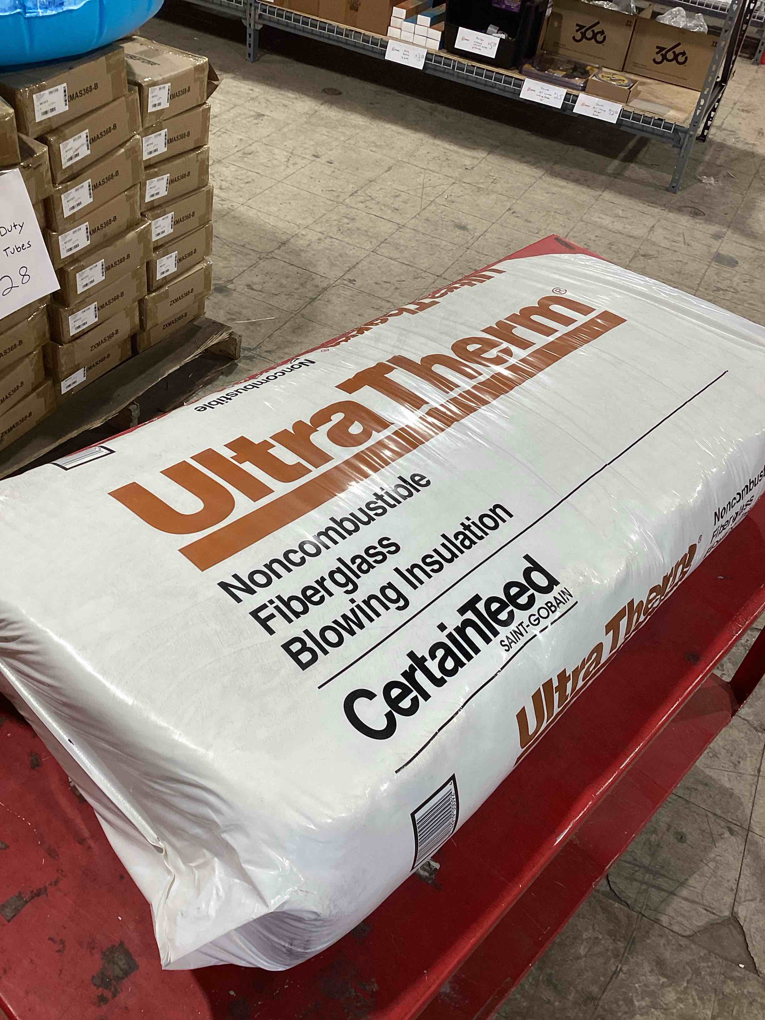 CertainTeed UltraTherm Noncombustible Fiberglass Blowing Insulation. 25 lb bag. 4 Bags per lot