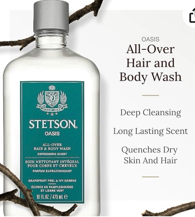 stetson oasis all over hair and body wash 16oz