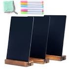NEWNEWSHOW 3Pack 5.1x7.9 in Chalkboard Sign Double Sided with Wood Base Message Chalkboard Erasable Message Board Sign with Wood Base for Shop Wedding Kitchen Home Party Decoration