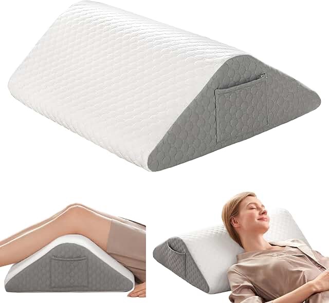 Back Sleeping Knee Pillow, Wedge Leg Pillow, Memory Foam Wedge Pillows for Legs After Surgery, Triangular Pillow for Support