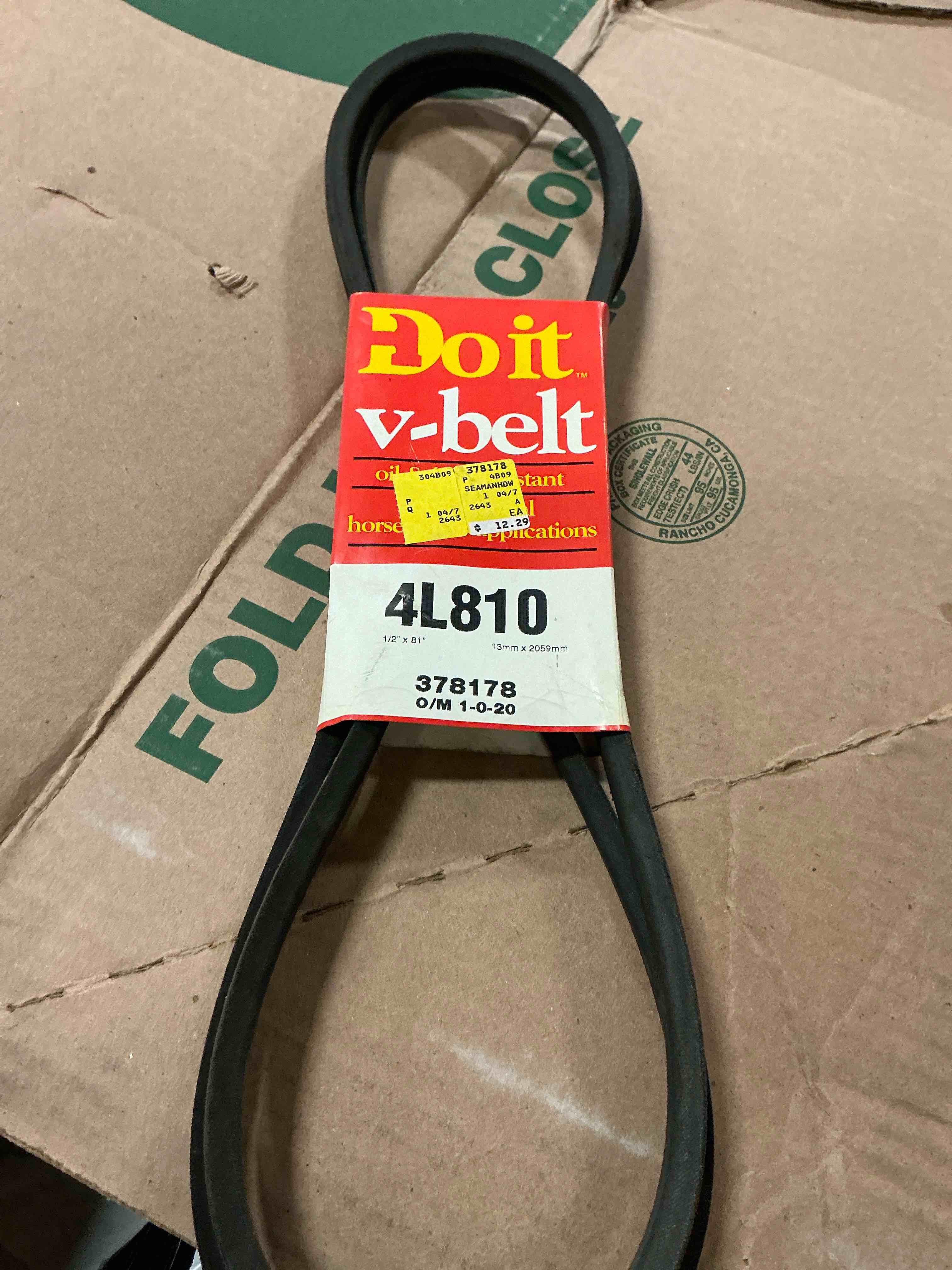 Condition photo showing Good Condition for 81X1/2 A PULLEY V-BELT