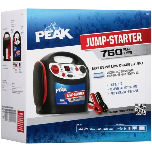 Old World Automotive Product Peak® 750 Amps Jump-Starter with Low Charge Alert® and USB Outlet