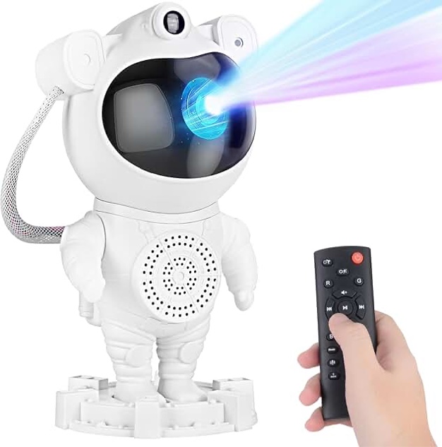Astronaut Galaxy Projector - Star Projector, Bluetooth Speaker, White Noise, Star and Moon Galaxy Lights for Bedroom with Timer, Nebula Night Light 360° Adjustable with remote, Starry galaxy projector