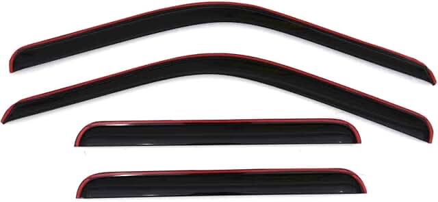 Auto Ventshade [AVS] In-Channel Ventvisor / Rain Guards | Fits 1999 - 2016 Ford F-250/F-350/F-450/F-550 Super Duty SuperCrew- Smoke, 4 pcs. | 194953