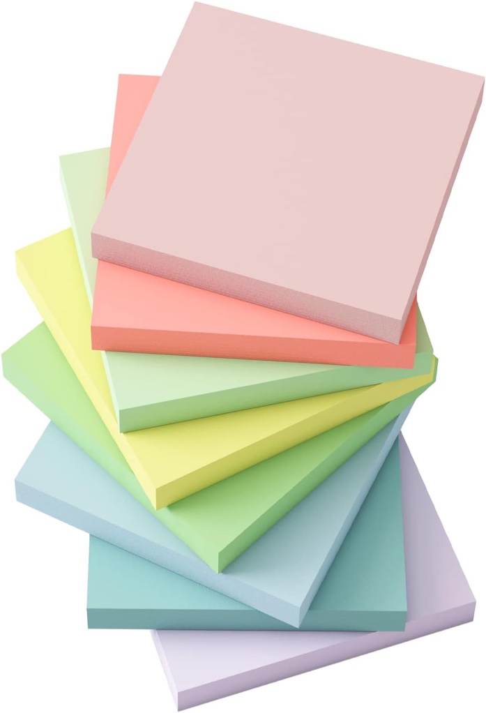 ASSORTED- Plain Pastel Colors Adhesive Notes