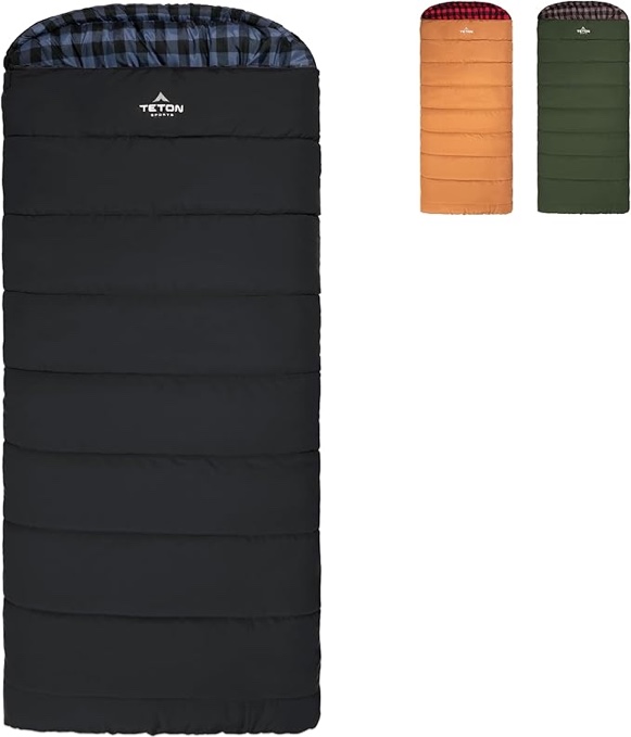 TETON Sports Bridger Canvas Sleeping Bag, -35?F, -20?F, 0?F, 20?F Degree Options - Cold Weather Winter All-Season Outdoor Gear, Car & Tent Camping Accessories & Essentials