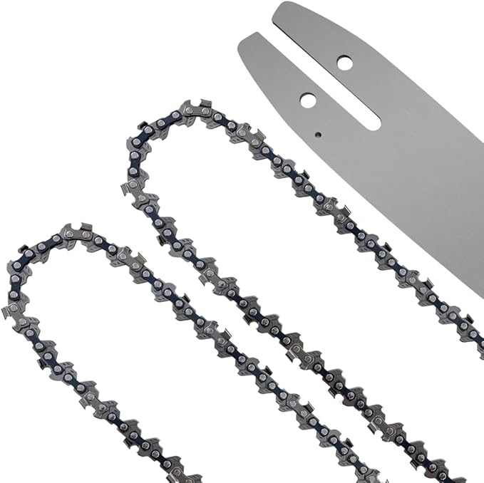 8 inch Chainsaw Guidebar and Chain Combo, (2Chain+1Guidebar 3/8 050 33DL) Replacement Accessories Chainsaw Blade Fits SunJoe SWJ806E, SWJ802E, Fits Wen 4019, Fits Greenworks PSF303, Fits ECHO