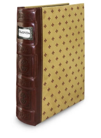Bellagio-Italia Tuscany CD/DVD Storage Binder - Leather - 48-Disc Capacity - Storage Organizer for DVDs, CDs, Blu Rays, & Video Games - Acid-Free Binder Organizer Sheets - 1 Pack - Cognac
