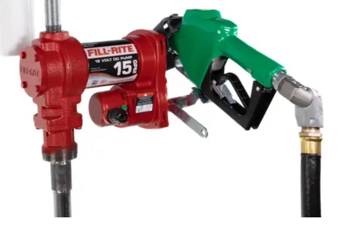 12V DC 15 GPM Fuel Transfer Pump with Nozzle, Filter, & Swivel  Model FR1220HDSFQ