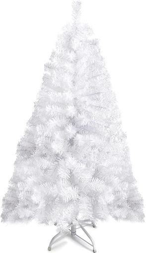 PREXTEX White Christmas Tree - Full-Bodied 4 ft Christmas Tree - Artificial 320 Tip Hinged Canadian Fir - Small Christmas Tree with Sturdy Metal Stand for Small Spaces, Easy to Assemble and Store