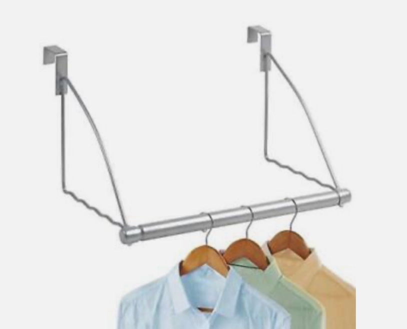 OVER THE DOOR CLOSET VALET STORAGE ORGANIZER-SILVER