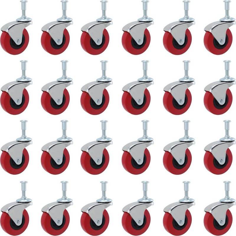 Online Best Service 24 Pack Heavy-Duty 2" LOW PROFILE Swivel Caster Wheel for Creeper Service Cart Stool Post Mount