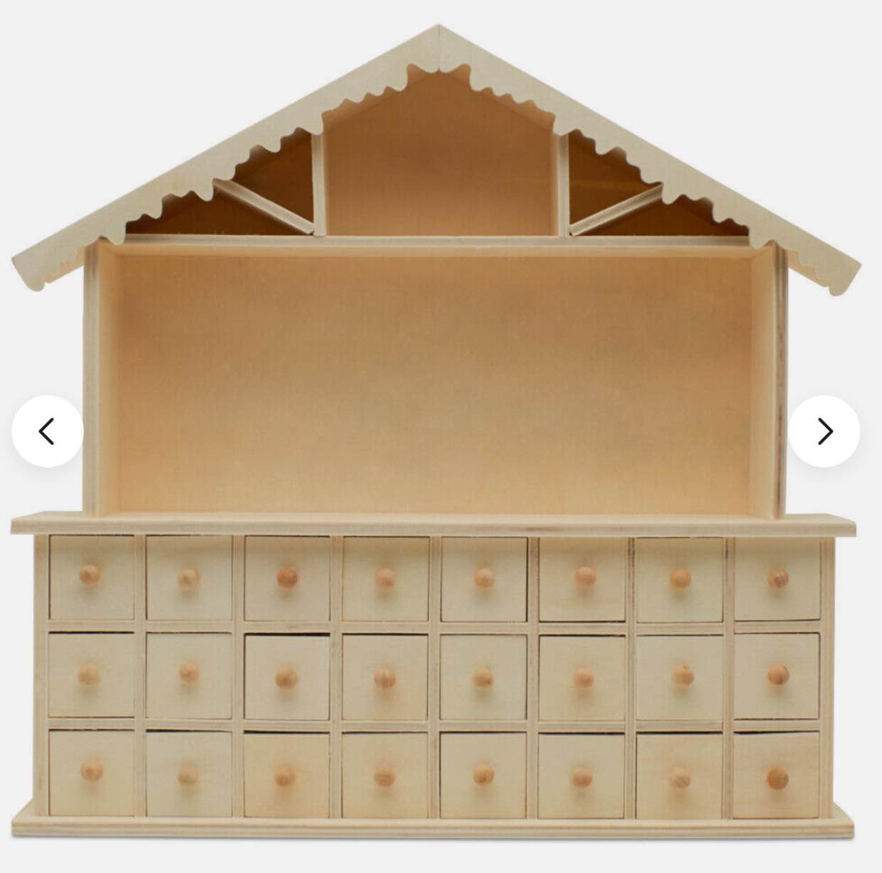 Wooden Advent Calendar 15x14 inch, DIY Preassembled, Empty Drawers | Woodpeckers