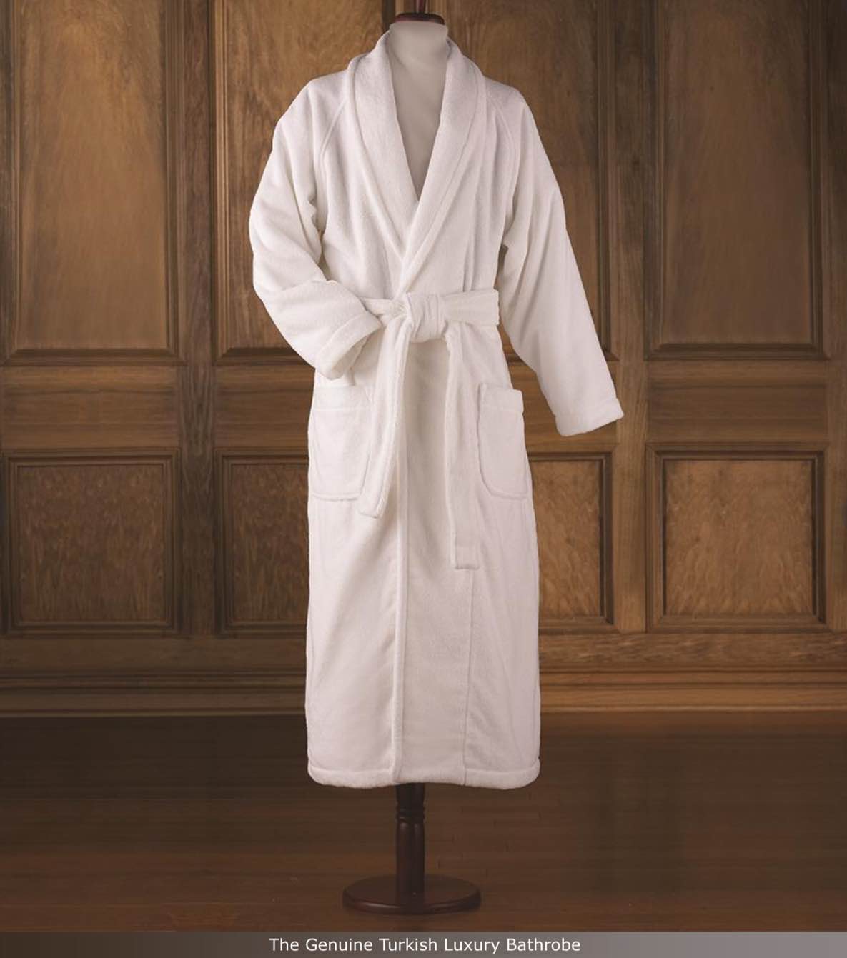 The Hammacher Schlemmer Genuine Turkish Cotton Luxury Bathrobe (White)
