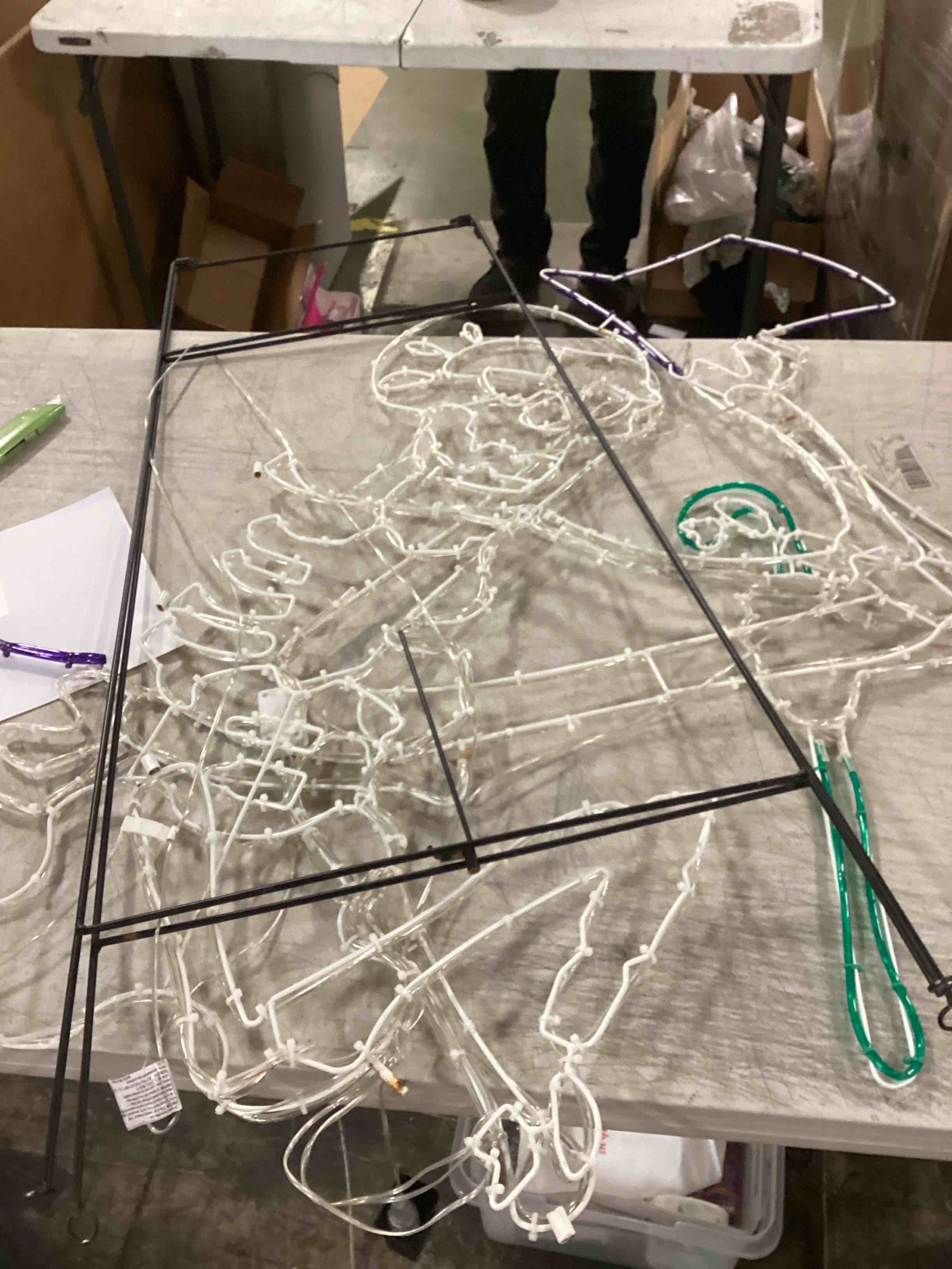 Bring life to your Halloween décor with this animated skeleton, a show-stopping display that adds both spookiness and humor to your yard. As the dancing skeleton with top hat elegantly tips his hat and kicks his leg in a playful tap dance, he captures the attention of everyone who passes by, turning your front lawn into the ultimate Halloween stage. The 390 vibrant LEDs illuminate this transparent dancing skeleton, creating a dazzling light show that mesmerizes guests and onlookers. With its whimsical movements and colorful design, this dancing skeleton decoration is perfect for making a bold, festive statement. Easy to set up and secure, this dancing Halloween skeleton will bring joy and frightful fun to your outdoor display for many spooky seasons to come!