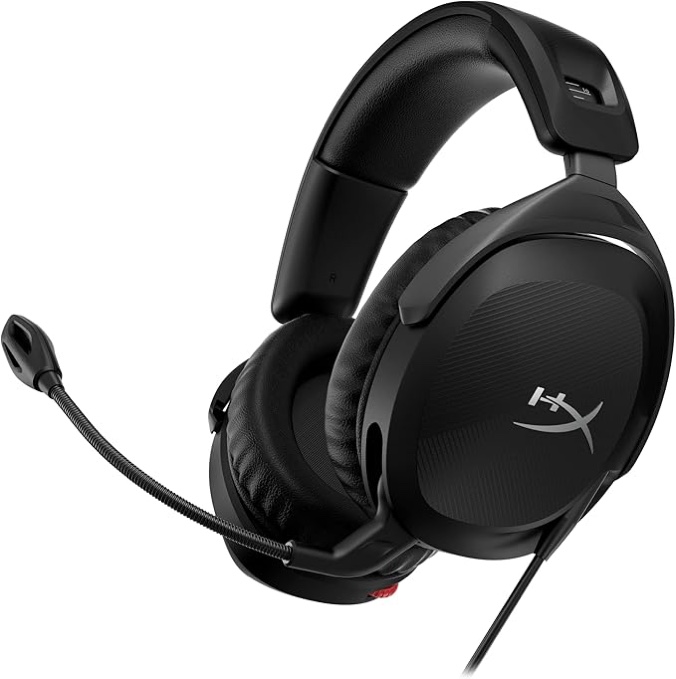 HyperX Cloud Stinger 2  Gaming Headset, DTS Headphone:X Spatial Audio, Lightweight Over-Ear Headset with mic, Swivel-to-Mute Function, 50mm Drivers, PC Compatible, Black