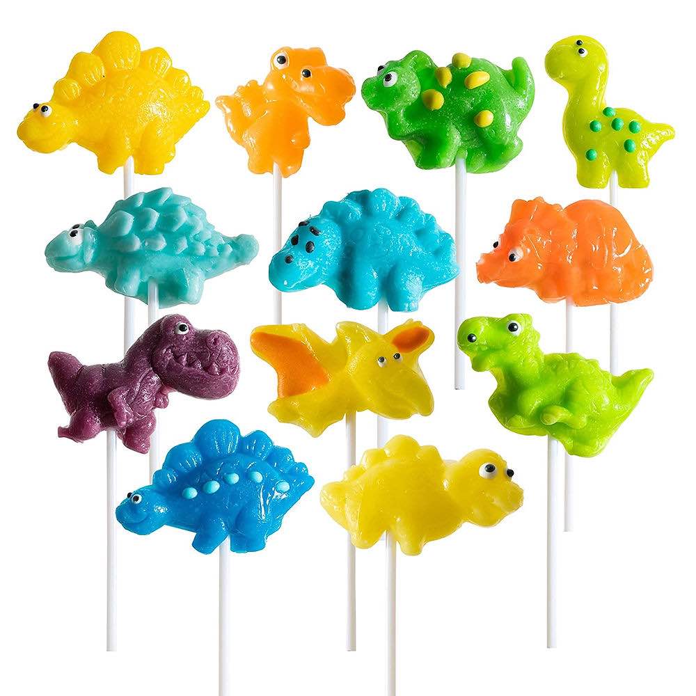 Prextex Dinosaur Lollipops Party Favors Dinosaur - Suckers Pack of 12