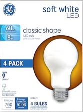 GE LED Light Bulbs, 60 Watt, Soft White, A19 (4 Pack)