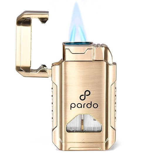 Pardo | Electric Lighter - Flame Butane Gas Lighter - Mini Cigarette Lighter - Ergonomic Grip and Safety Lock Feature Fire Lighter - Long-Lasting Performance - Ideal for Candles, BBQ, and Camping