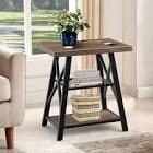 Stokesvale Tall End Table Nightstand with 2 USB Ports, 2 Power Outlets, and 2 Storage Shelves