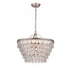 Yahto 6-Light Chrome Tiered Chandelier for Dining/Living Room, Bedroom with No Bulbs Included