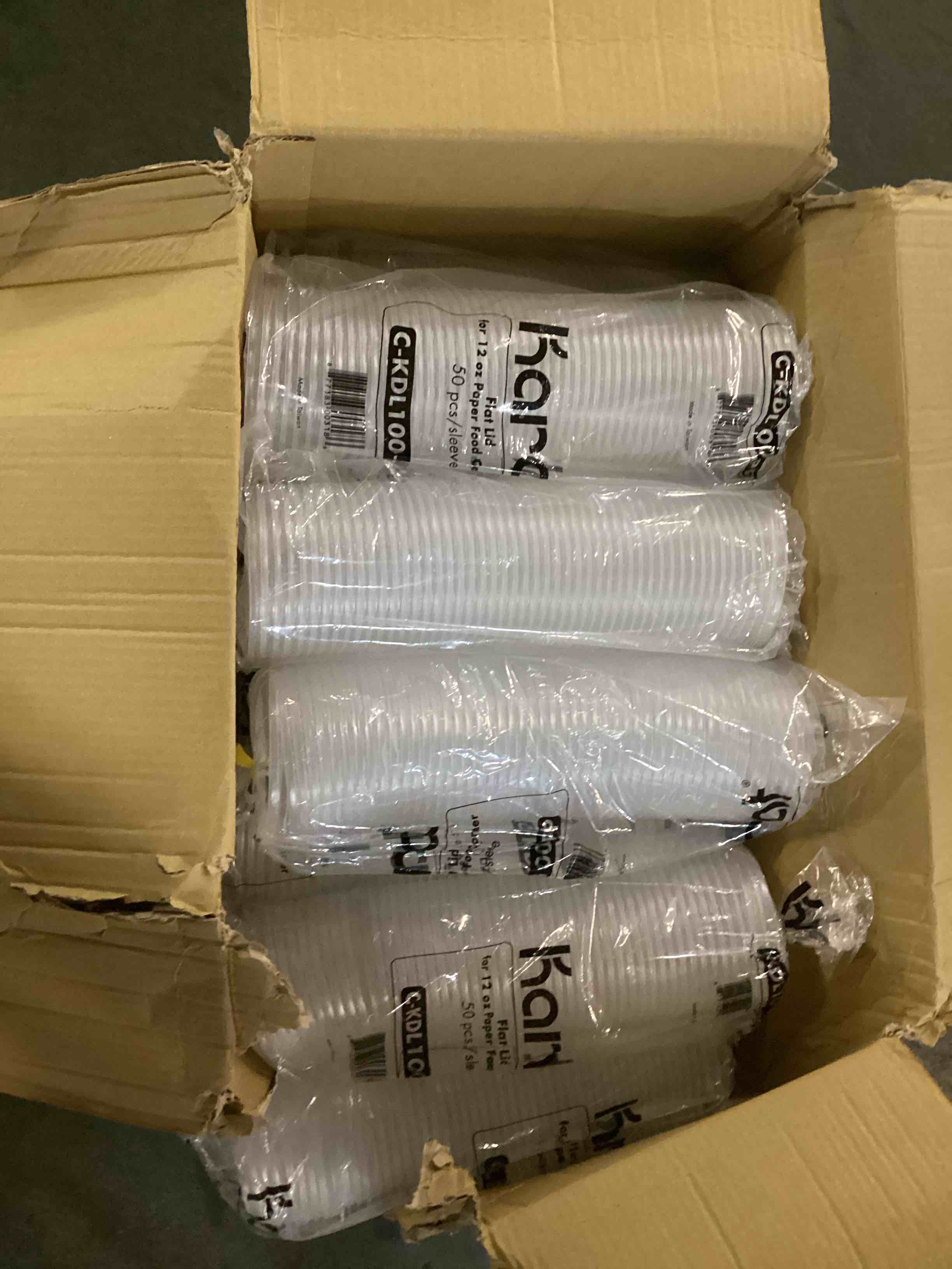 Condition photo showing Good Condition for Karat C-KDL 50 PP 12 oz PP Food Container Flat Lids (pack of 19)
