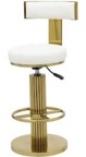 Cravets Stainless Steel Bar Stools with Back Modern Adjustable Barstools Swivel Bar Chairs(1PCS)