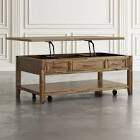Carnrike Transitional Rustic Wood Lift-Top Coffee Table with Wheels