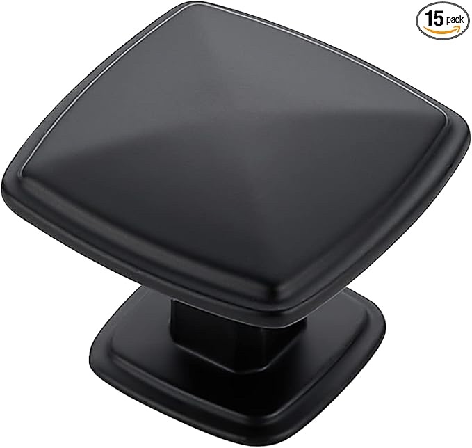 Home Expert Cabinet Knobs 25 Pack Matte Black Kitchen Cabinet Knobs Black Knobs for Kitchen Cabinets and Drawers Dresser Knobs Closet Door Knobs