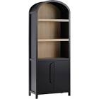 Walker Edison Chantelle Arched Bookcase w/ Statement Pulls in Black Finish Wood