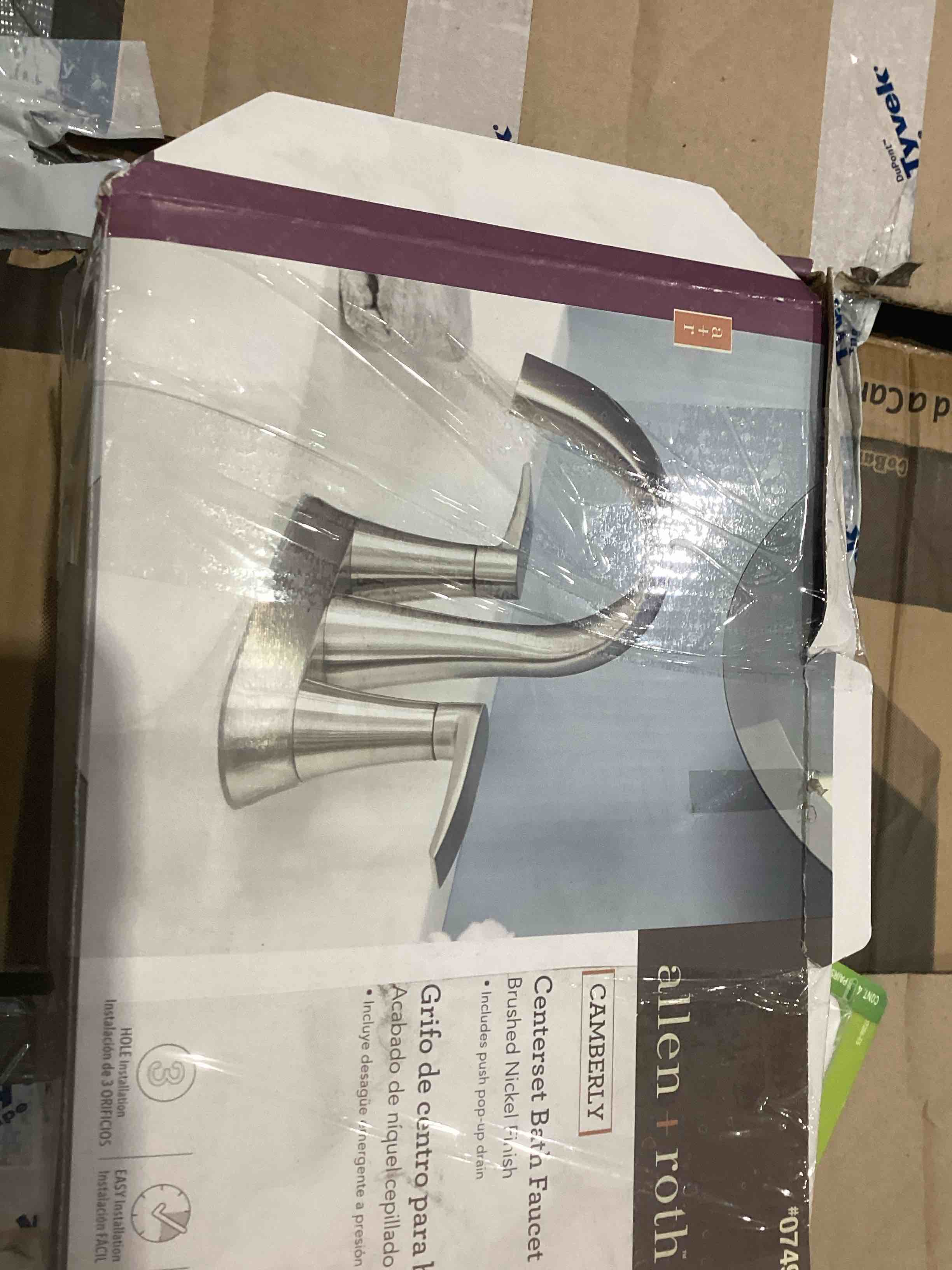 allen + roth Camberly Brushed Nickel Widespread 2-Handle WaterSense Bathroom