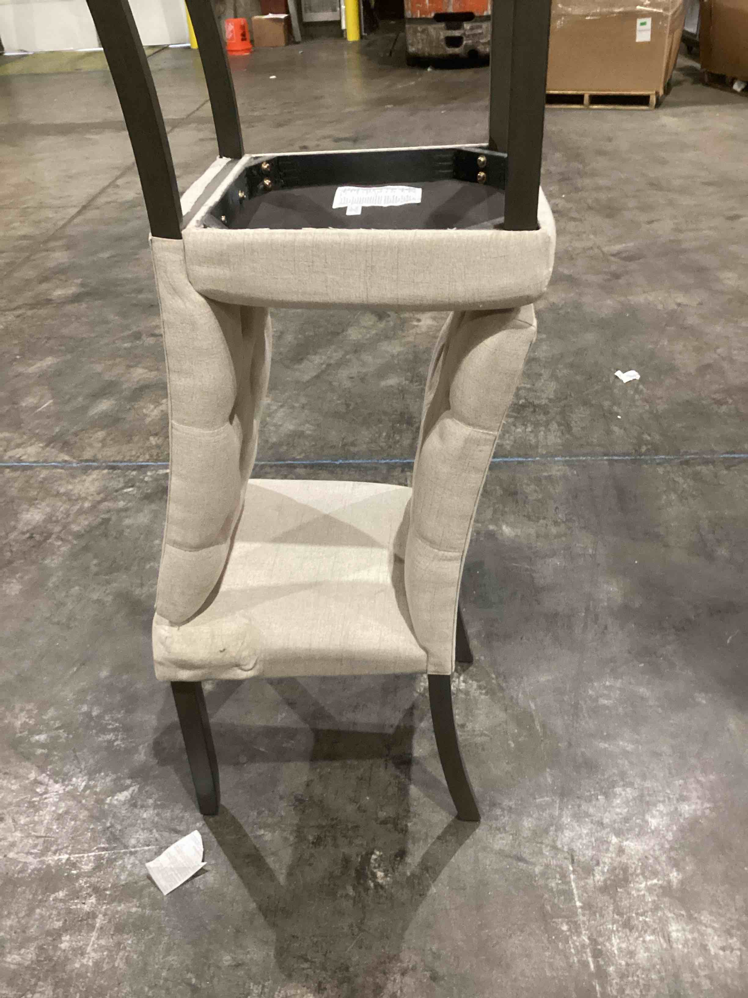 EMMA + OLIVER Trapezoid Back Banquet Chair, Black Vinyl/Black Frame 2.5" Seat