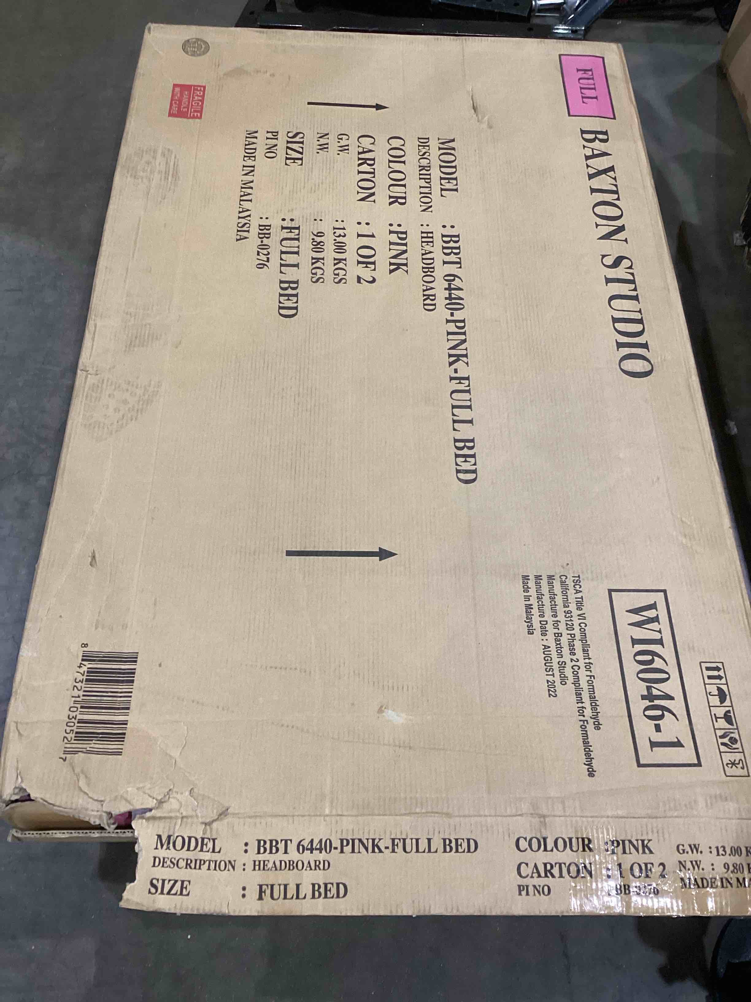 baxton studio pink full bed