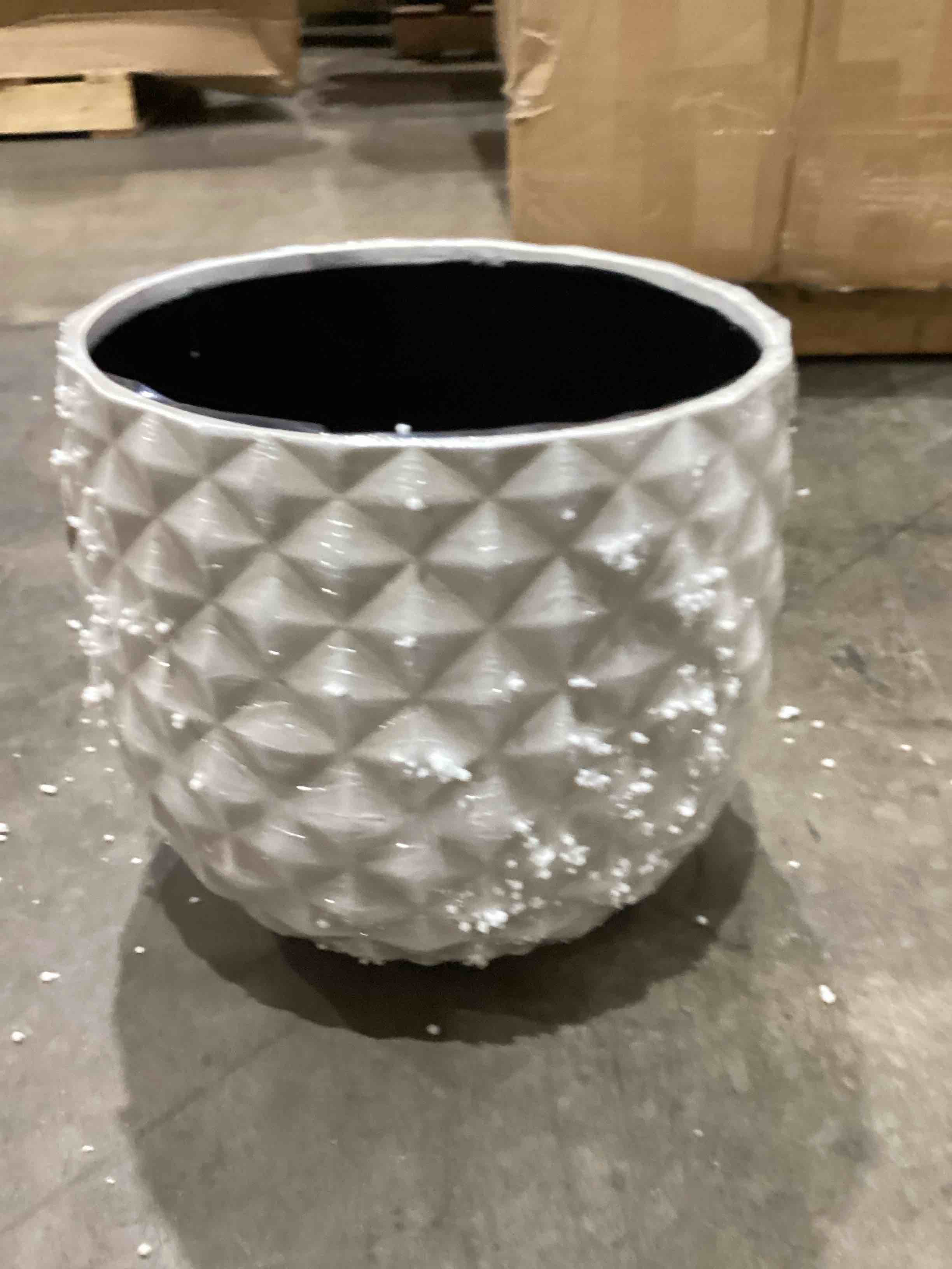 Weathered white pineapple planter 